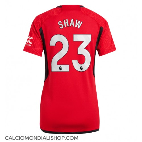 Maglie da calcio Manchester United Luke Shaw #23 Prima Maglia Femminile 2023-24 Manica Corta